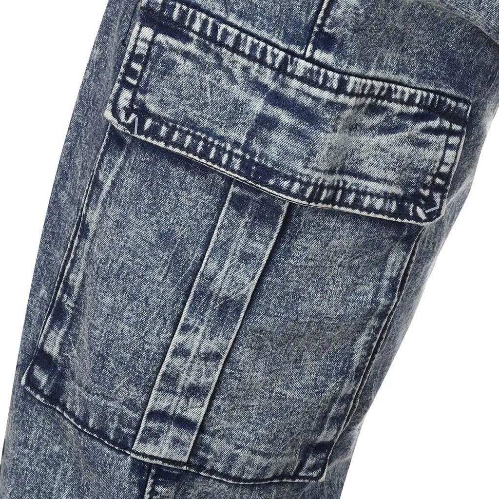 2023 Men's Slim Fit Stretch Jeans Ripped Skinny Jeans for Men,Mens Distressed Straight Leg Fashion Comfort Flex Waist Pants