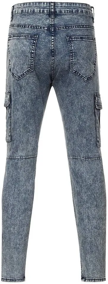 2023 Men's Slim Fit Stretch Jeans Ripped Skinny Jeans for Men,Mens Distressed Straight Leg Fashion Comfort Flex Waist Pants