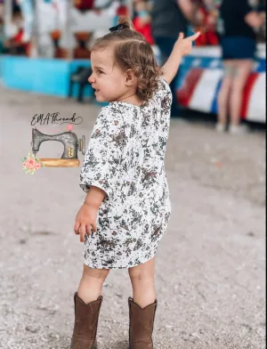 Brown cowhide Oversized T shirt dress