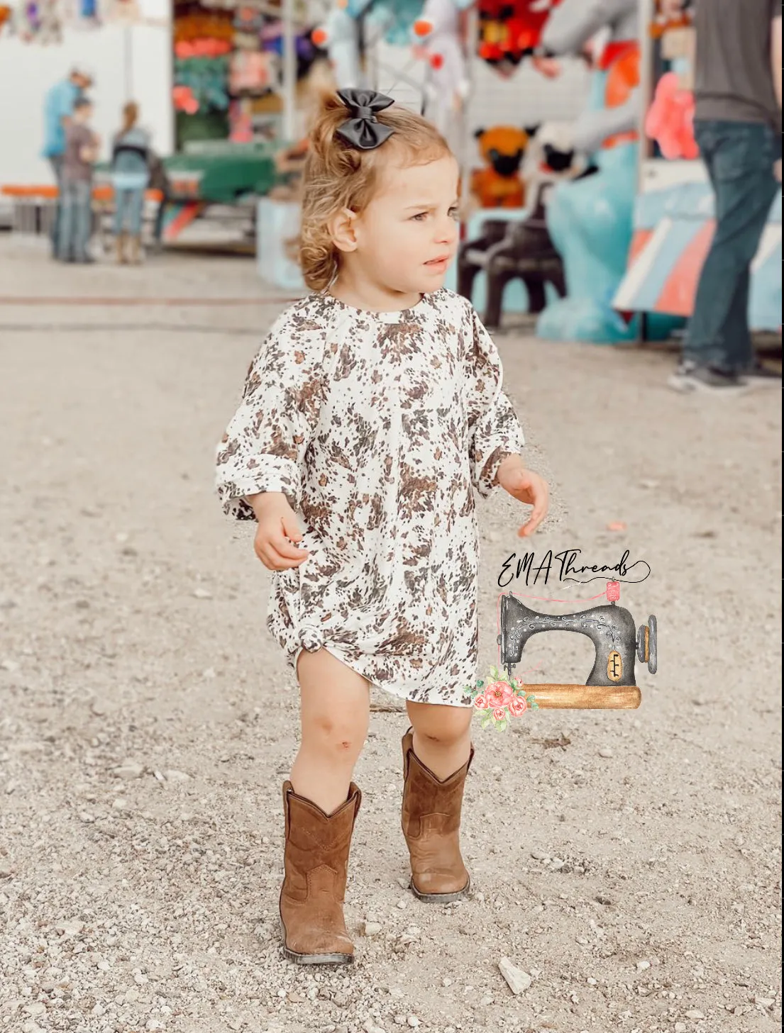 Brown cowhide Oversized T shirt dress
