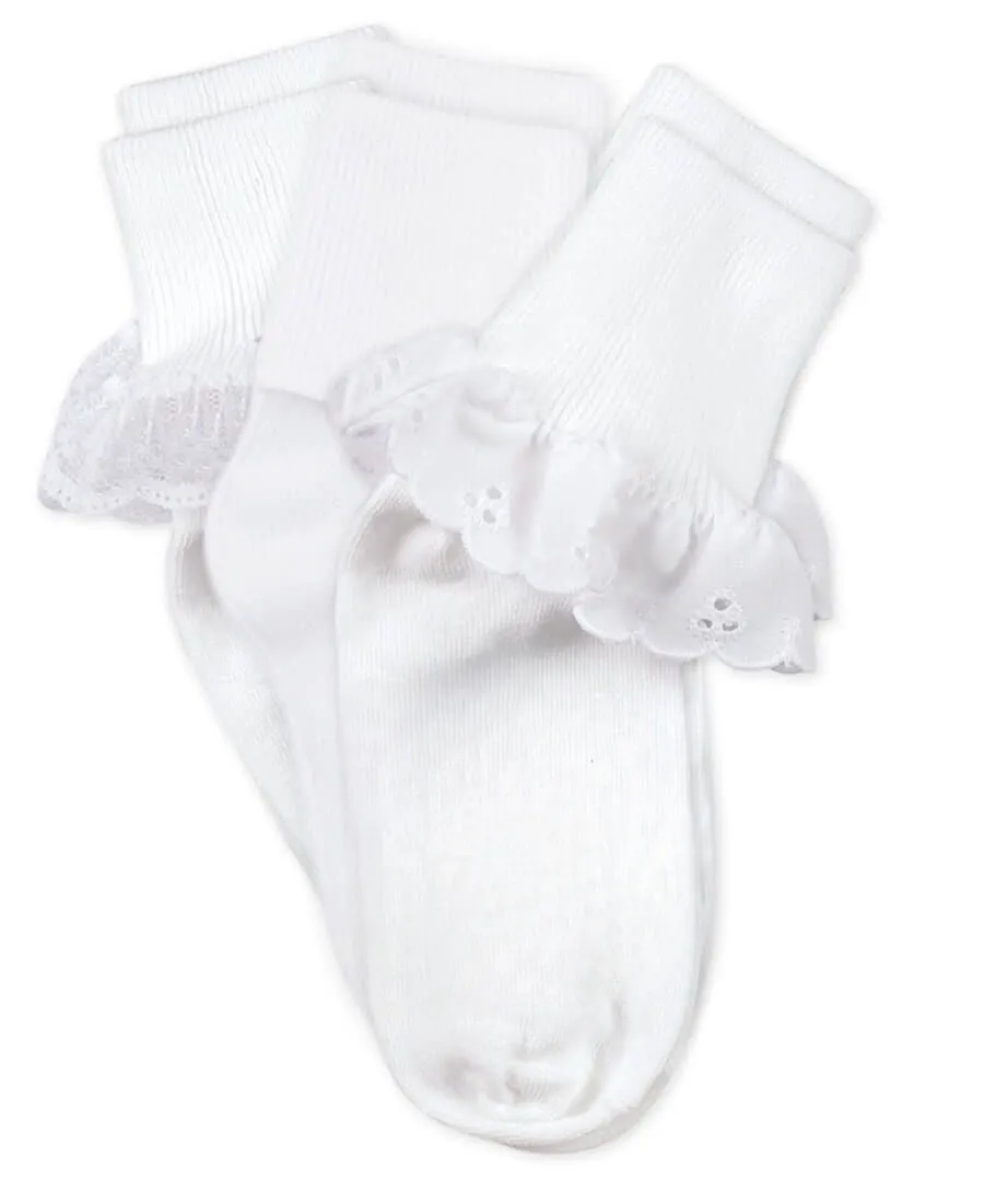 Classic Eyelet Socks 3 Pair Pack -- White