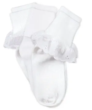 Classic Eyelet Socks 3 Pair Pack -- White
