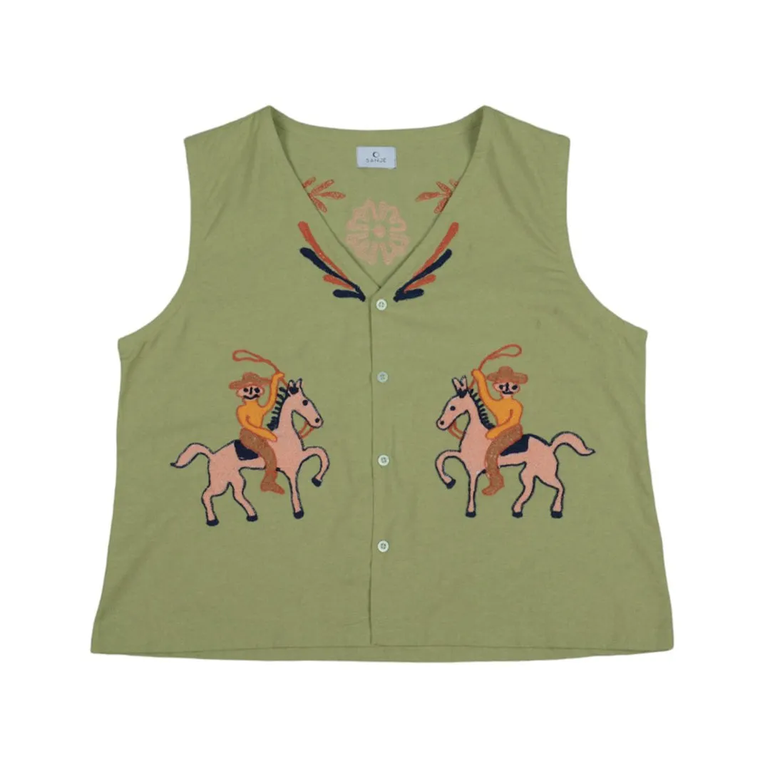 COWGIRL VEST LIGHT GREEN