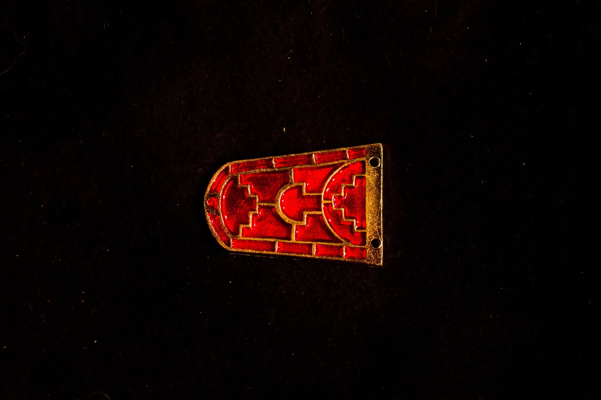 Large Sutton Hoo enamel belt tip - S-30