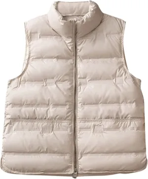 Puffer Vest Women Sleeveless Winter Cropped Outerwear Warm Quilted Padded Cotton Jacket Down Waistcoat Gilet