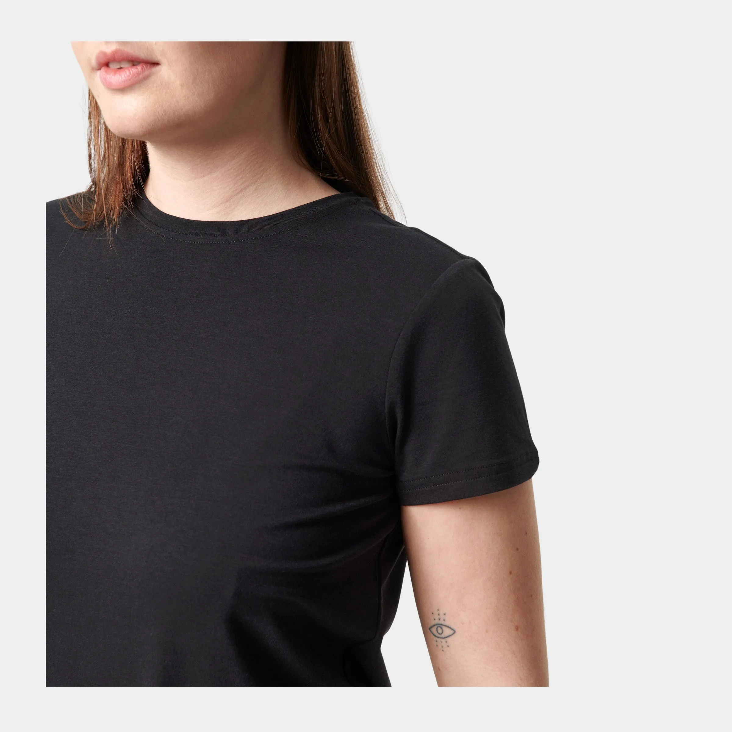 Sort kortærmet bambus T-shirt