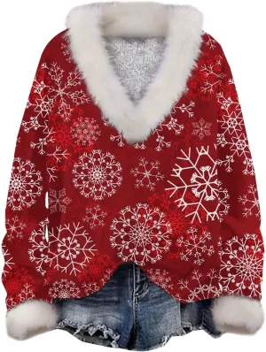 Womens Oversized Sweatshirt Loose V Neck Fleece Long Sleeve Pullovers Waffle Knit Winter Warm Tops Blouses Clothes